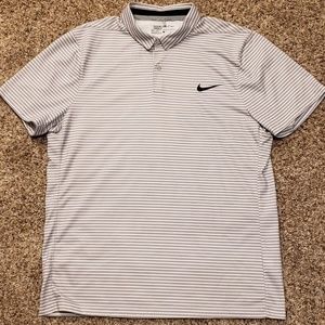 Men's Nike Modern Fit Gray/White Striped Polo